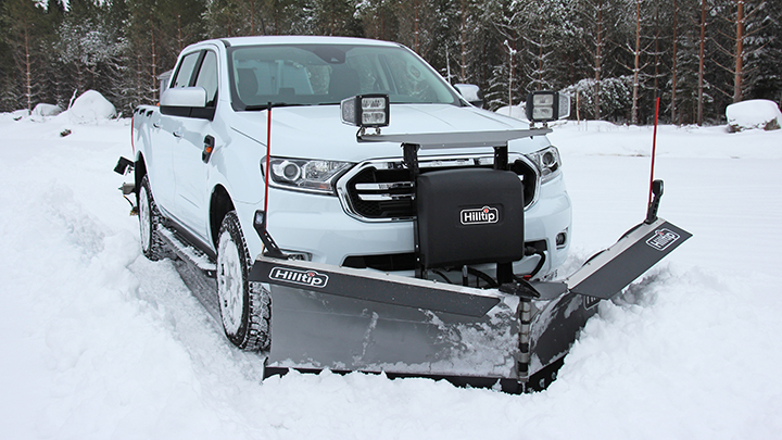 Snowplow for pickup, Pickup Snöplog, Lumiaura Avolava-Autoille, Schneeschild, Lame à neige biaise, Plug Odsniezny, Quitanieves para pick-up